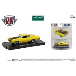 (Web Only) 1970 Ford Torino Cobra Bright Yellow with Black Hood- Auto-Drivers R 69 - M2  1:64 - 11228-69 A