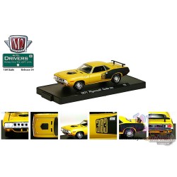 (Web Only) 1971 Plymouth Cuda 383 in Bahama Yellow - Auto-Drivers R 34 - M2 1:64 - 11228-34