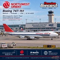Northwest Orient Boeing 747-151 / N605US / B-Models / 1:200 / B-741-605P