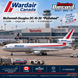 Wardair Canada McDonnell-Douglas DC-10-30 "Polished" / C-GXRB / Inflight 200 / 1:200 / IF103WD0825P