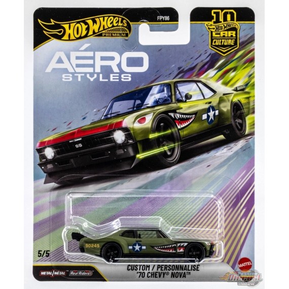 Car Culture 10th Anniversary 2026 U Case - Aero Style - Custom 1970 Chevy Nova - Hot Wheels 1:64 - JKF37
