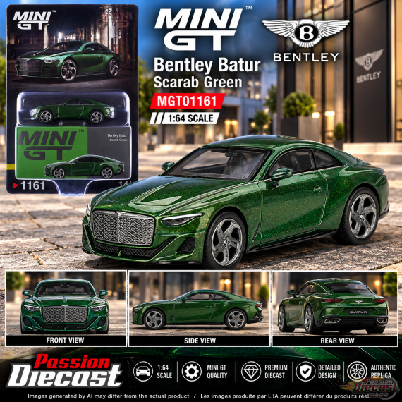Bentley Batur - Vert Scarabée - Mini GT - 1:64 - MGT01161 Passion Diecast