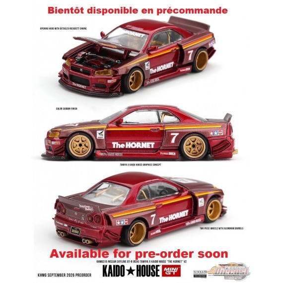 Kaido House x Mini GT Nissan GT-R R34 TAMIYA x KAIDO HOUSE The Hornet V2 - Mini GT & Kaido★House 1/64 - KHMG315