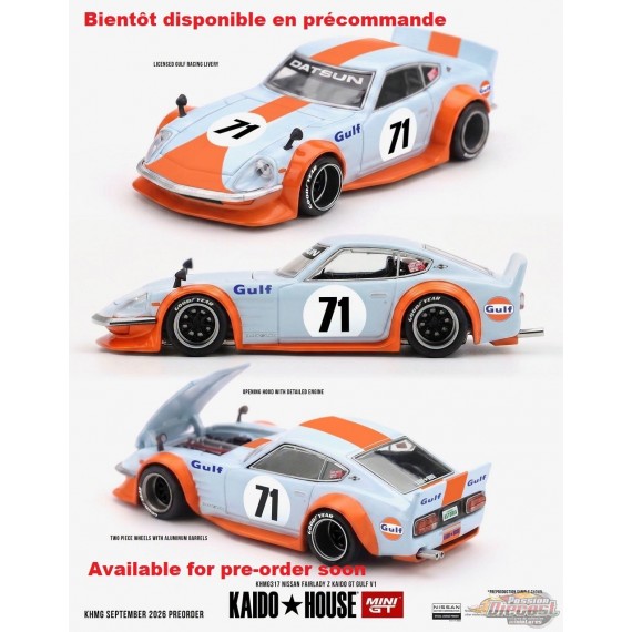 Kaido House x Mini GT Nissan Fairlady Z Kaido GT GULF V1 - Bleu - Mini GT & Kaido★House 1/64 - KHMG317 Passion Diecast