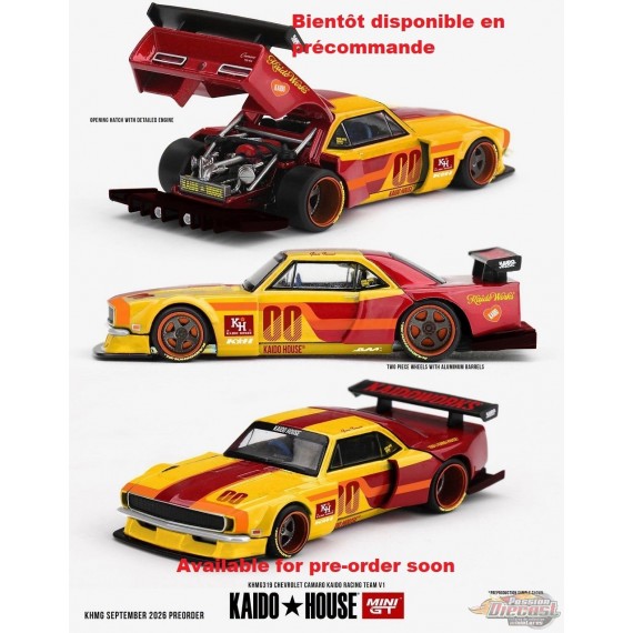 Chevrolet Camaro Kaido Racing Team V1 - Rouge et jaune bicolore - Mini GT & Kaido★House 1/64 - KHMG319 Passion Diecast