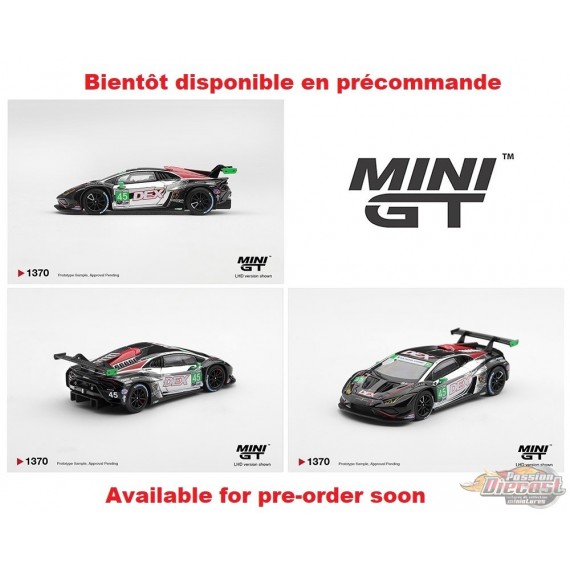 Lamborghini Huracan GT3 EVO2 Racing vainqueur au Grand Prix Chevrolet IMSA 2025 - Mini GT - 1:64 - MGT01370