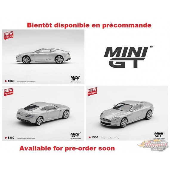 Aston Martin DBS 2008 - Argent Éclair - Mini GT - 1:64 - MGT01360 Passion Diecast