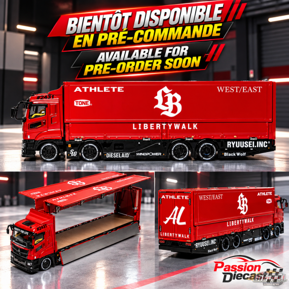LBWK Mitsubishi Fuso Super Great Super Silhouette - Rouge - GCD - 1:64 - KS-073-743 Passion Diecast