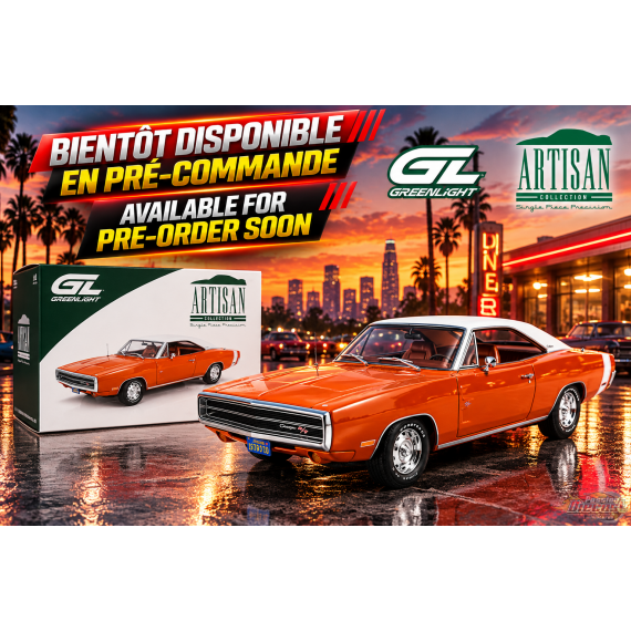 Dodge Charger R/T HEMI 1970 en  EK2 Go Mango with White Vinyl Top - 1/18 - Greenlight - 19146 Passion Diecast