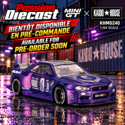 Nissan Skyline GT-R (R34) KAIDO RACING FACTORY V2 - Mini GT & Kaido★House 1/64 - KHMG240 Passion Diecast