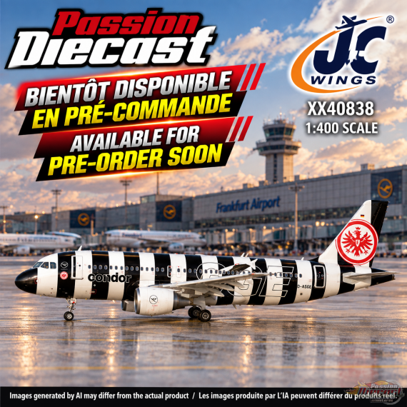 Condor Airbus A320 "Eintracht Frankfurt" / D-ASGE /  JC Wings / 1:400 / XX40838