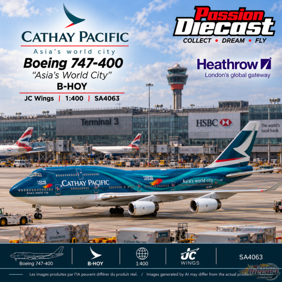Cathay Pacific MISC Boeing 747-400 "Asia's World City" / B-HOY /  JC Wings / 1:400 / SA4063