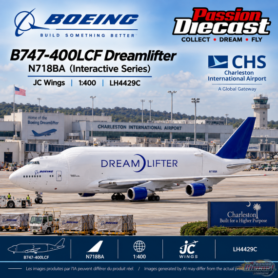 Boeing Company B747-400LCF Dreamlifter N718BA (Interactive Series) JC Wings / 1:400 / LH4429C