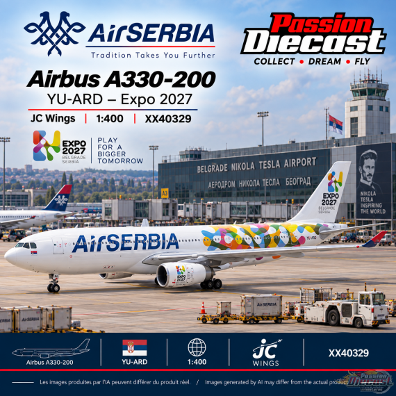 Air Serbia  Airbus A330-200  YU-ARD - Expo 2027 / JC Wings / 1:400 / XX40329