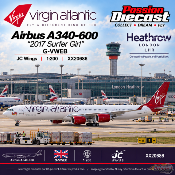 Virgin Atlantic  Airbus A340-600 / Surfer Girl / G-VWEB /  JC Wings / 1:200 / XX20686