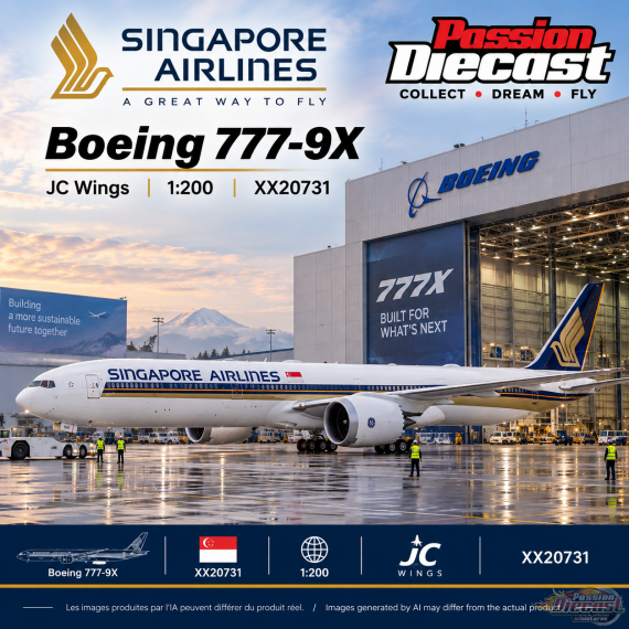 (Free Shipping)  Singapore Airlines  Boeing 777-9X  / JC Wings / 1:200 / XX20731
