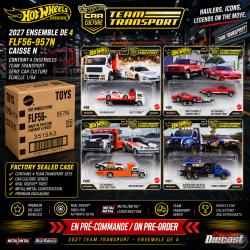 Team Transport N Case 2027 Set of 4 - Hot Wheels - 1/64 - FLF56-957N -  Passion Diecast 