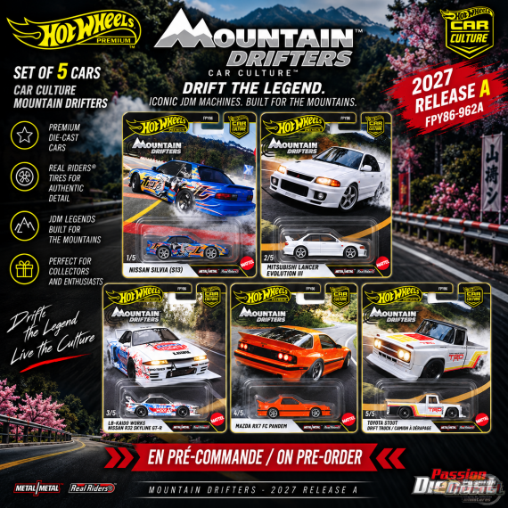 Car Culture 2027 - Mountain Drifters - Release A Set Of 5 Cars - Hot Wheels 1:64 - FPY86-962A Passion DIecast