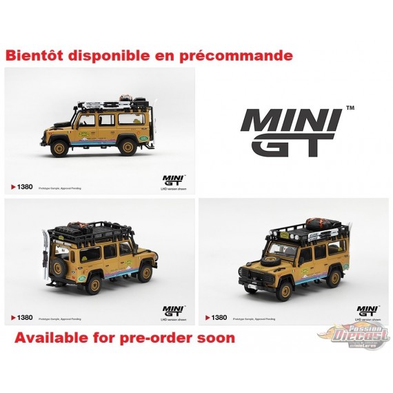 Land Rover Defender 110 1998 Camel Trophy Tierra del Fuego CT.24 Italy - Mini GT - 1:64 - MGT01380 Passion Diecast