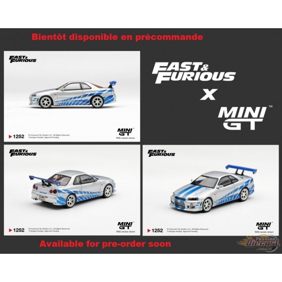 Nissan Skyline GT-R C-West 2 Fast 2 Furious Brian OConner - Mini GT - 1:64 - MGT01252 Passion Diecast