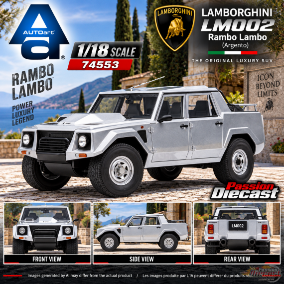 Lamborghini LM002 (Argento) - Autoart 1/18 - 74553 - Passion Diecast 