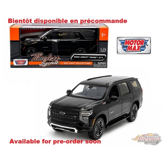 2025 Chevrolet Tahoe Z71 - Black - Motormax 1/24 - 79392 BK Passion Diecast