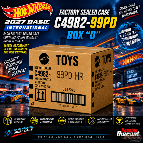 (Preorder) Hot Wheels 1/64 2027 Basic International Boîte Scellé D 72 voitures - C4982-99PD