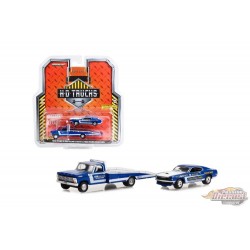 1969 Ford F-350 Ramp Truck with 1969 Ford Mustang Ford Drag Team - H.D. Trucks Series 24 - Greenlight - 33240 A