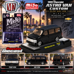 Chevrolet Astro Van Custom Slow & Low 1995 - Noir - M2 Machine - 1:64 - 31500-MJS102 Passion Diecast 