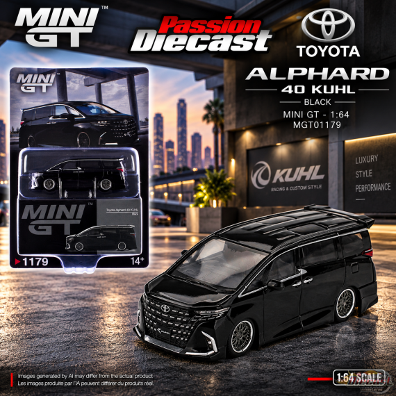 Toyota Alphard 40 KUHL - Black - Mini GT - 1:64 - MGT01179 Passion Diecast