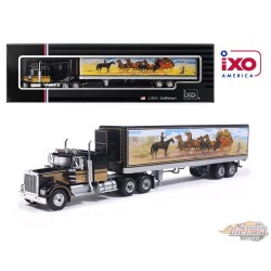 1976 Kenworth W900 Semi Truck with Trailer - Black with Graphics - IXO Models - 1:64 - U64TRTR004S