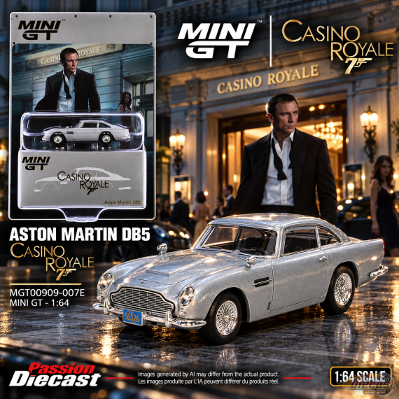 James Bond Aston Martin DB5 Casino Royale - English Packaging - Mini GT - 1:64 - MGT00909-007E Passion Diecast