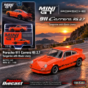 (Preorder) Porsche 911 Carrera RS 2.7 - Tangerine with Black Livery - Mini GT - 1:64 - MGT01142
