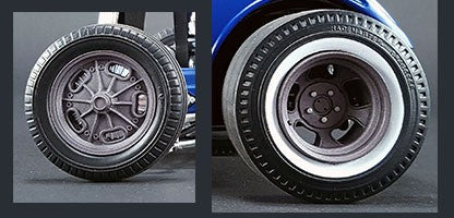 GMP G 18828  Altered Drag Wheel & Tire Pack - Magnesium Finish Passion Diecast 