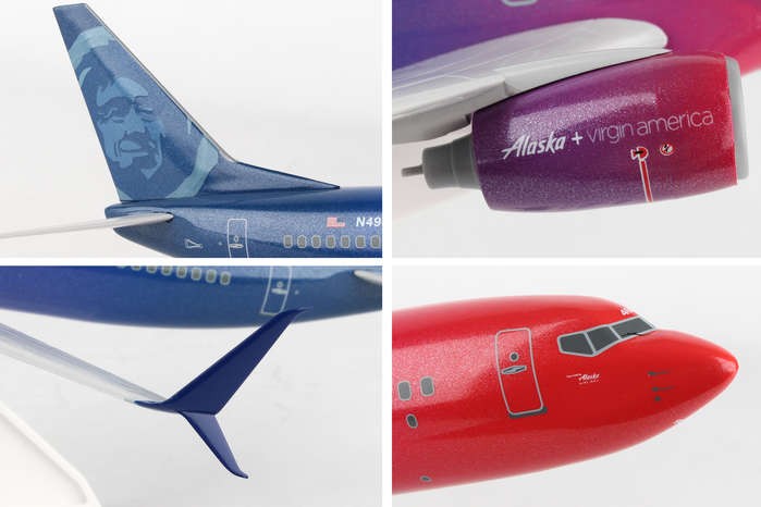 SKYMARKS 1/130 SKR913  ALASKA Boeing 737-900ER   MORE TO LOVE Passion Diecast