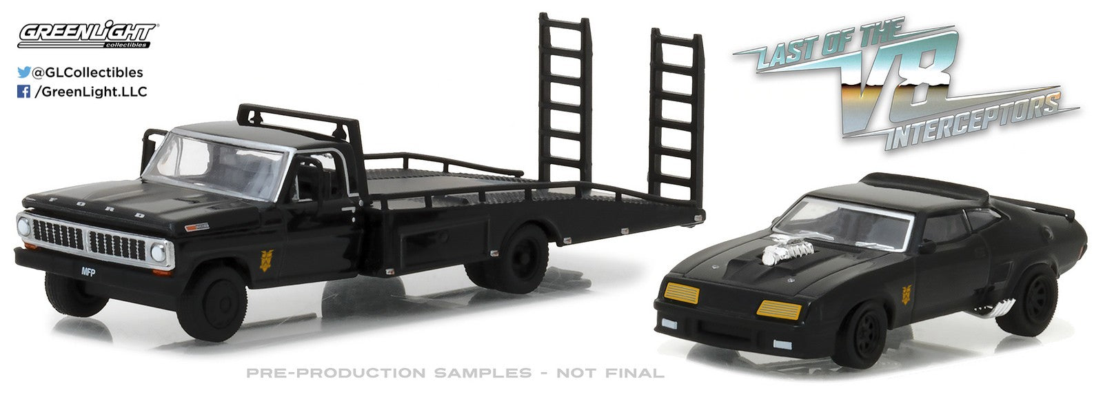1/64 1972 Ford F-350 Ramp Truck 1973 Ford Falcon XB  GL-29925 GREENLIGHT PASSION DIECAST 