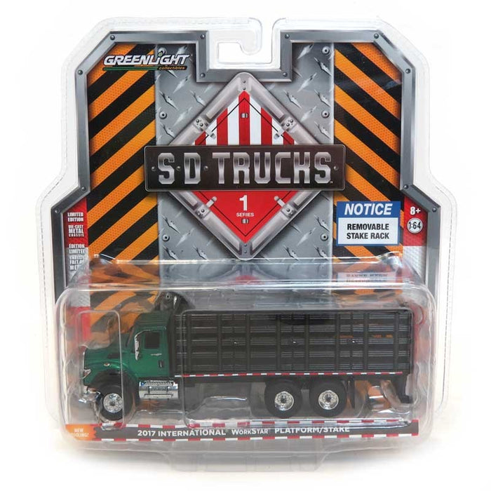 1/64 2017 International Workstar Platform Stake Truck  Green Machine Passion diecast