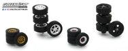 1:64 Tokyo Torque Wheel & Tire Pack - 16 Wheels, 16 Tires, 4 Axles (Hobby Exclusive) Passion Diecast GL-13163 