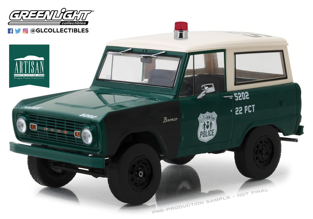 1/18 1966 Ford  Bronco NYPD Greenlight 19036 Passion Diecast