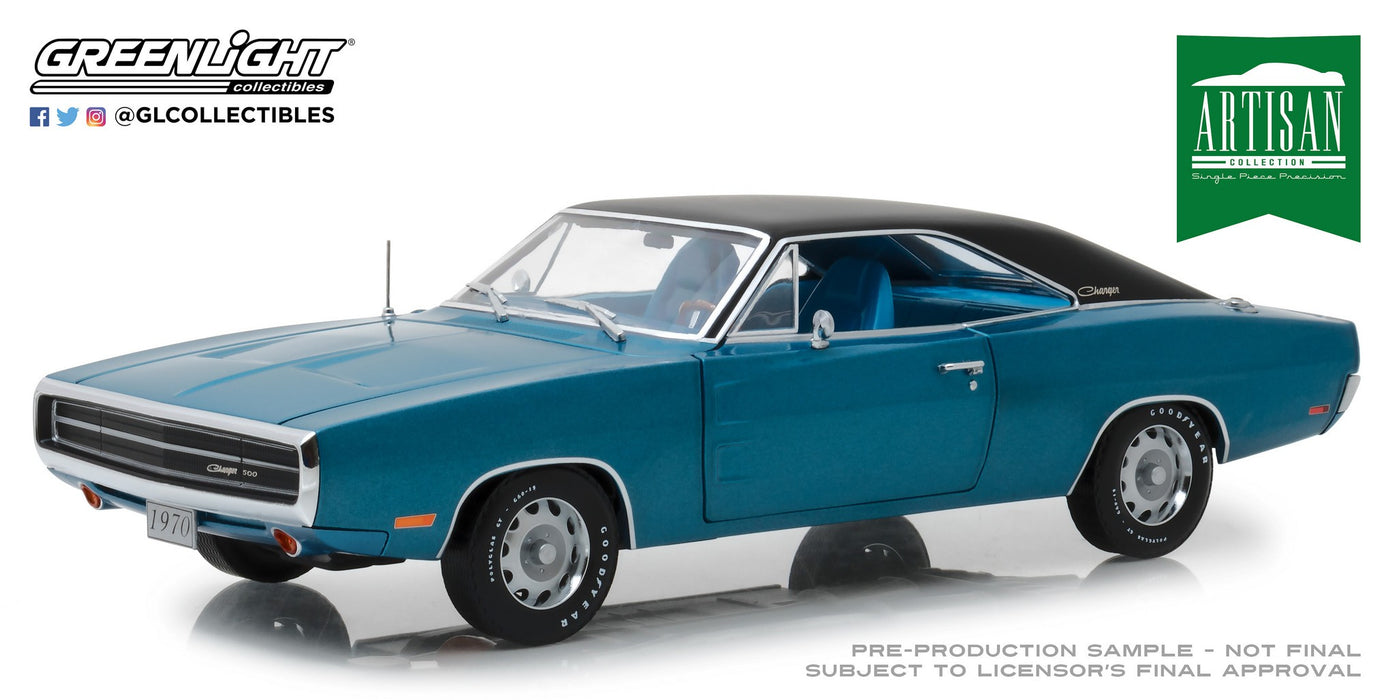1/18 1970 Dodge Charger RT SE - Blue   Greenlight Artisan 13530 Passion Diecast