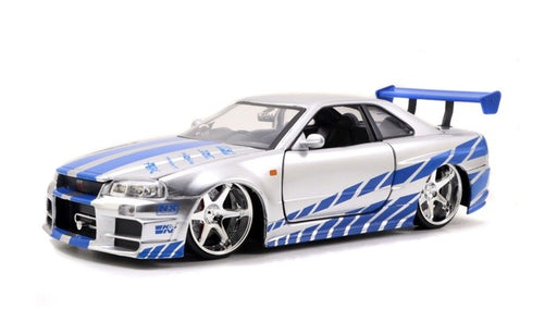  1/24 F&F     BRIAN's  -Nissan Skyline GT-R 34 SILVER 97158 Jada Passion diecast