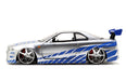  1/24 F&F     BRIAN's  -Nissan Skyline GT-R 34 SILVER 97158 Jada Passion diecast