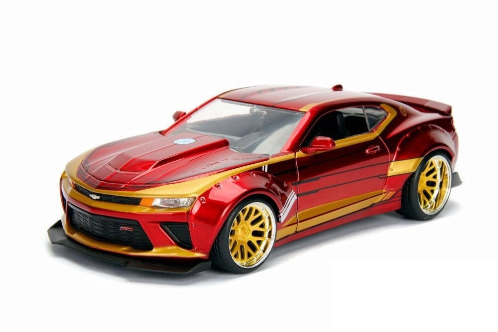  2016 Chevy Camaro SS with Iron Man Figure, Avengers -1/24  Jada 99724 Passion Diecast