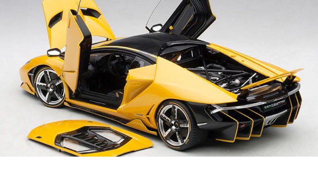 LAMBORGHINI CENTENARIO - METALLIC YELLOW  AUTOART 1/18  79115 Passion Diecast 