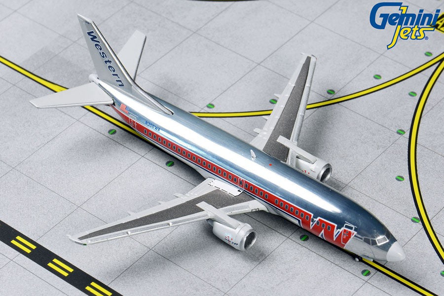 Western 737-300  N306WA  Polished, Final Livery   Gemini 1/400  GJWAL1202 Passion Diecast
