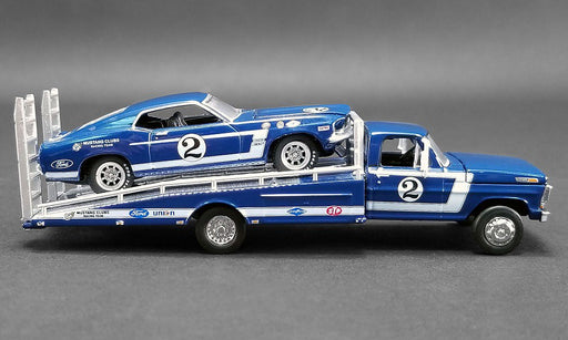 DAN GURNEY - FORD F-350 RAMP TRUCK WITH no2 1969 TRANS AM MUSTANG  - Acme Exclusive 51268  Passion Diecast 