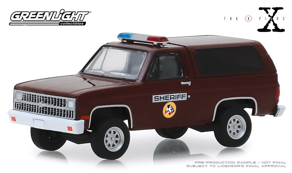 1981 Chevrolet K-5 Blazer Sheriff - The X-Files   -  Hollywood Série 25  1-64  greenlight 44850 D  Passion Diecast