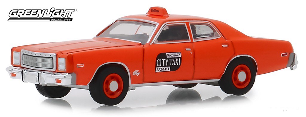 1977 Plymouth Fury Binghamton, New York Taxi - Seven Original Miles on Odometer - 1/64 Greenlight 30057  Passion Diecast 