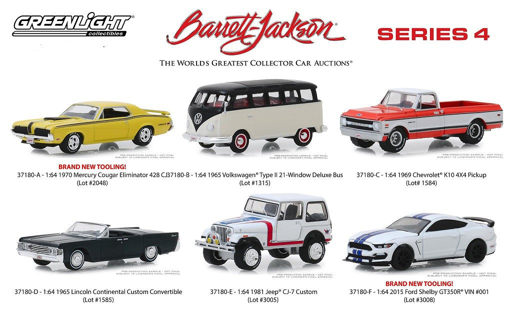 Barrett-Jackson "Scottsdale Edition" Series 4  Assortiment 1-64  greenlight 37180 Passion Diecast