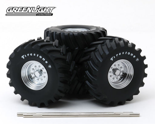 Firestone - 48-Inch Monster Truck Wheel and Tire Set Greenlight  1/18 13546 Passion Diecast 